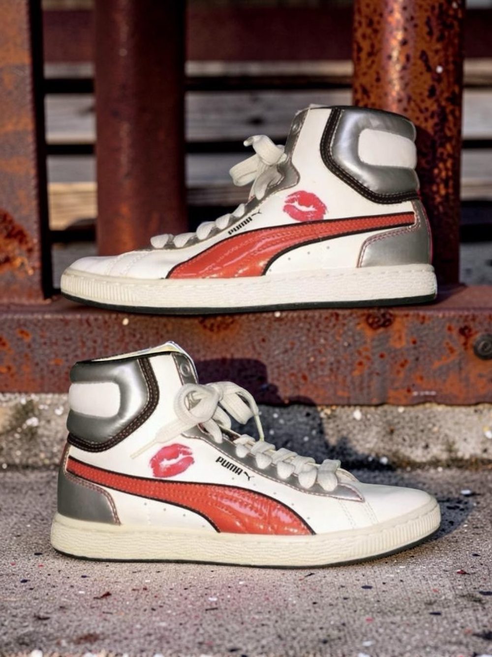 💋 PUMA Red Round Hi-Tops / Ltd. Edition